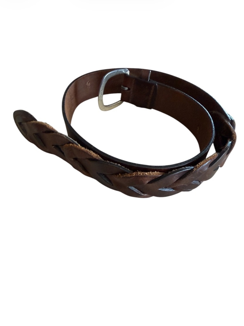 Braided leather belt
